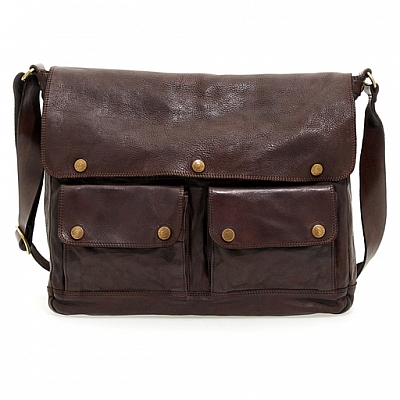 SNAP FRONT MESSENGER IN MORO BROWN