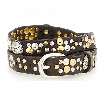 MULTI COLOR STUDDED LEATHER BELT