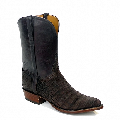 SUEDED BELLY CAIMAN BOOTS