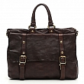 TOKIO BUCKLE FRONT HANDLED LEATHER BRIEFCASE IN MORO