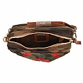 CAMO CANVAS WITH ROSE PRINT SMALL BOWLING BAG IN COGNAC