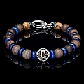 ADVENTURE PETRIFIED WOOD, SODALITE AND STERLING SILVER BRACELET