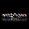BOOTS AND DENIM FOSSIL MAMMOTH TOOTH, SODALITE AND STERLING SILVER BEAD BRACELET