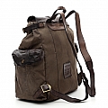 MILITARE CANVAS GREY LEATHER + RIBBON BACKPACK
