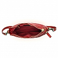 OPTICAL WOVEN LEATHER SMALL CROSSBODY POUCH IN RED